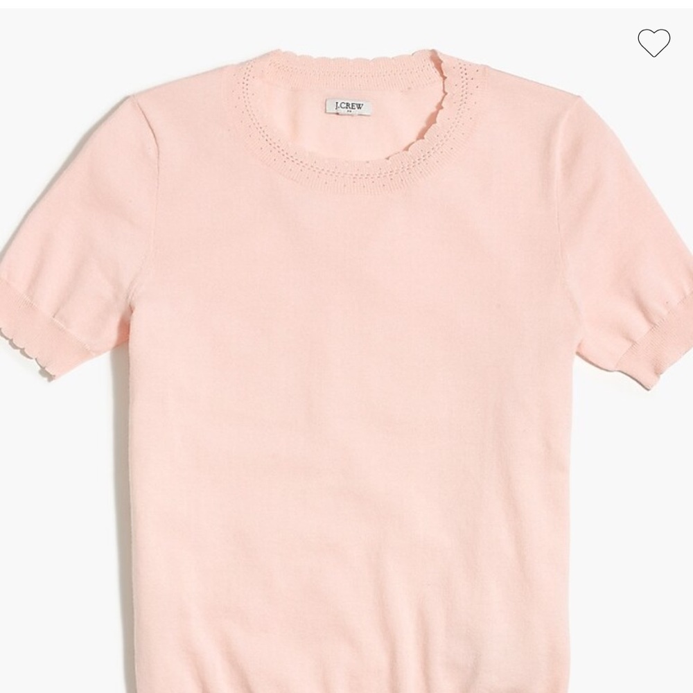 J. Crew scalloped short-sleeve crewneck sweater